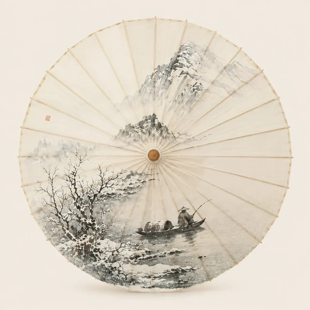 Winter on the river umbrella design visualisation
