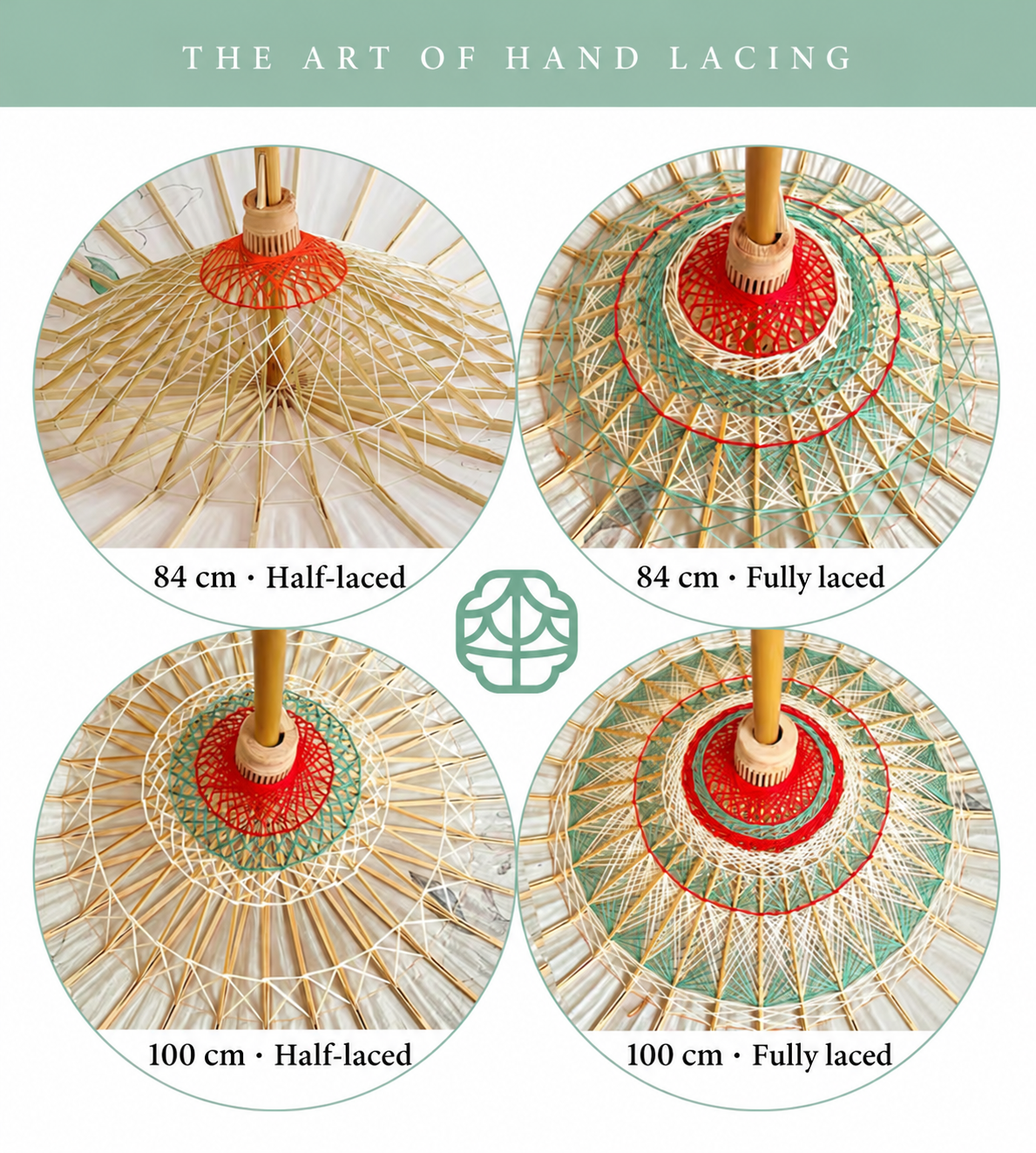 SHENGHE ivory lacing details across four size and lacing options
