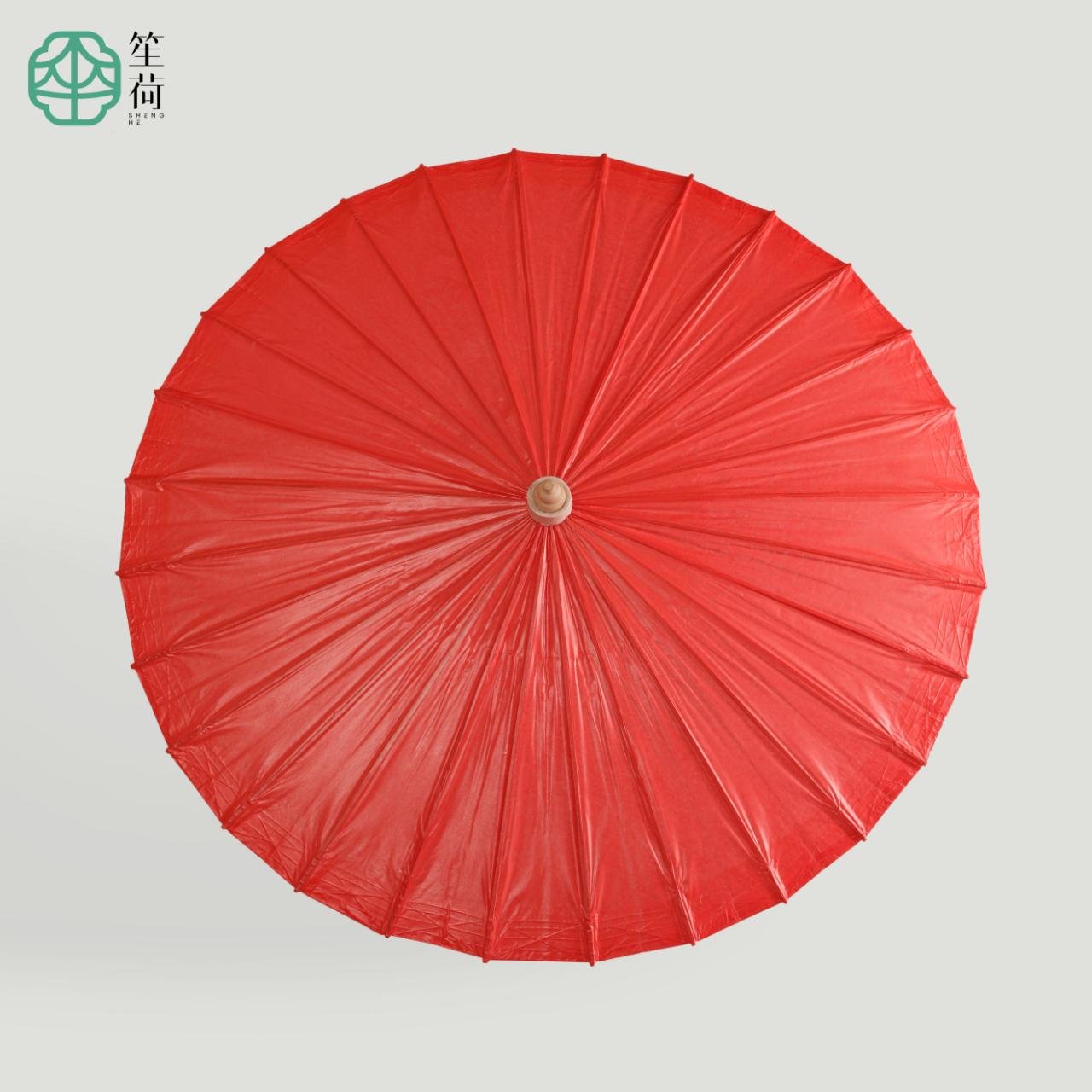 Open SHENGHE oil-paper umbrella, 赤朱丹彤