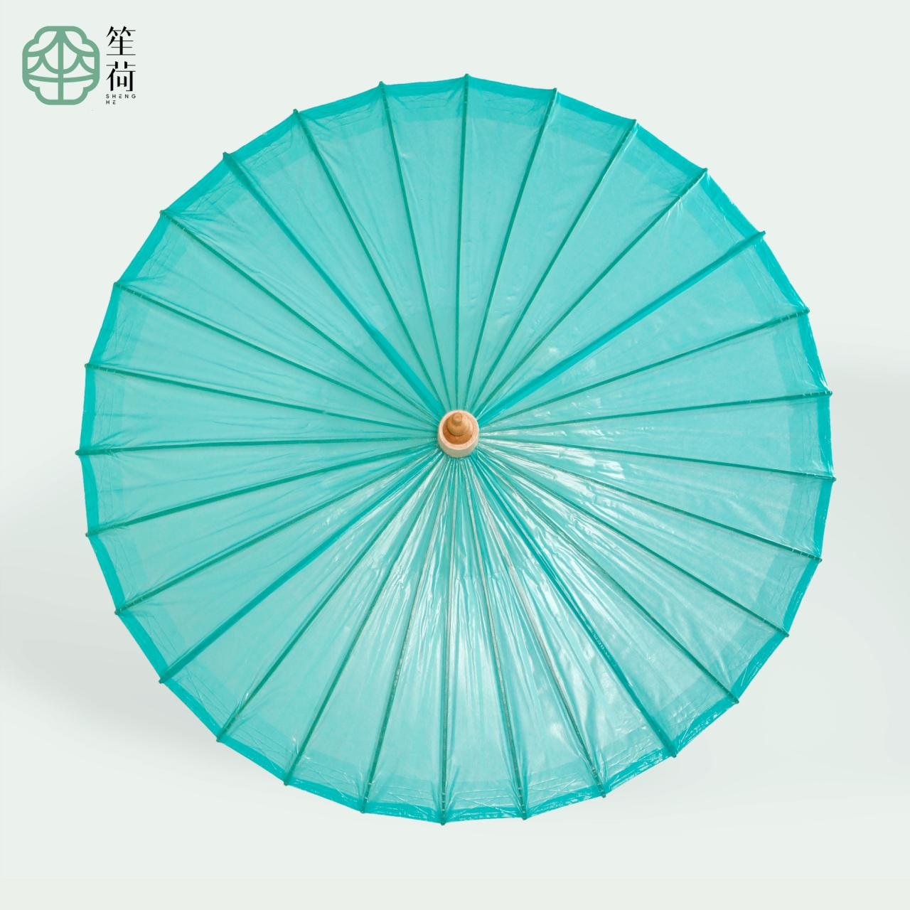 Open SHENGHE oil-paper umbrella, 荷叶田田