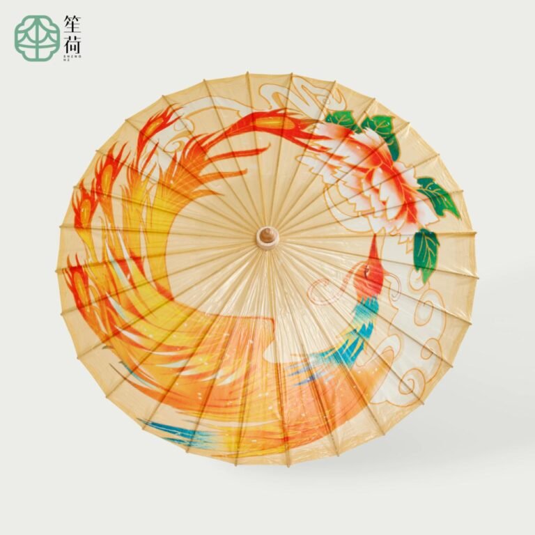 Open SHENGHE oil-paper umbrella, 凤舞鸾歌
