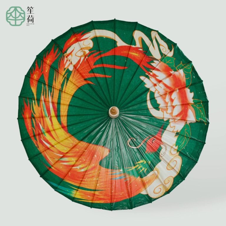 Open SHENGHE oil-paper umbrella, 凤彩鸾章