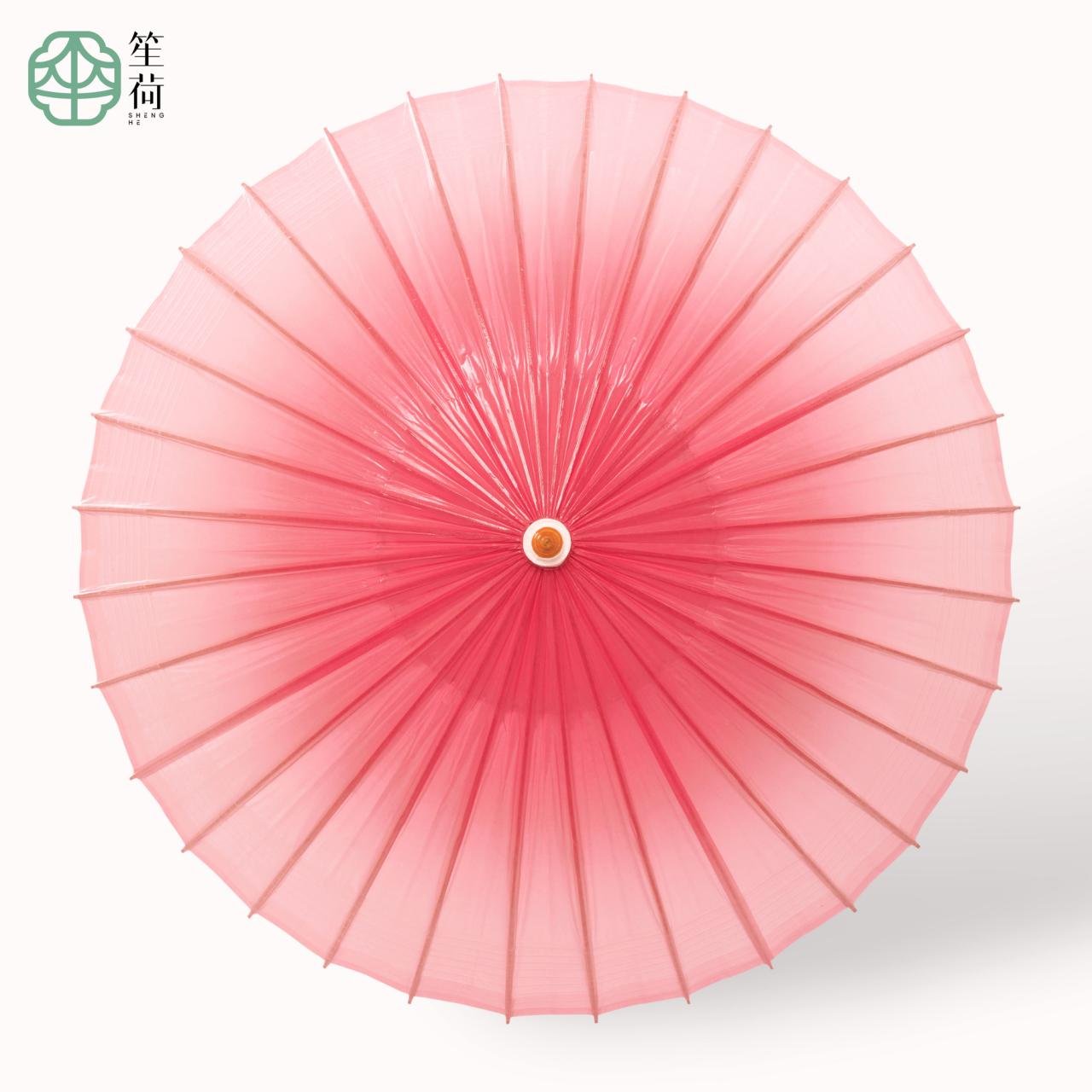 Open SHENGHE oil-paper umbrella, 粉黛红颜
