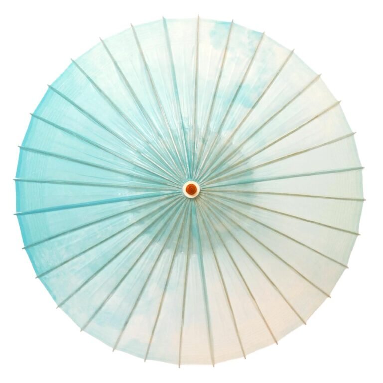Open SHENGHE oil-paper umbrella, 蓝田生玉