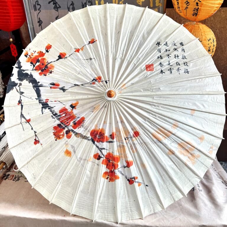 Open SHENGHE oil-paper umbrella, 咏梅