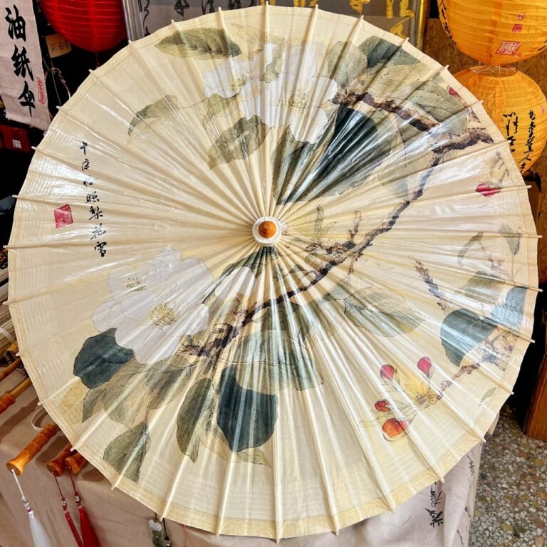 Open SHENGHE oil-paper umbrella, 梨花雪