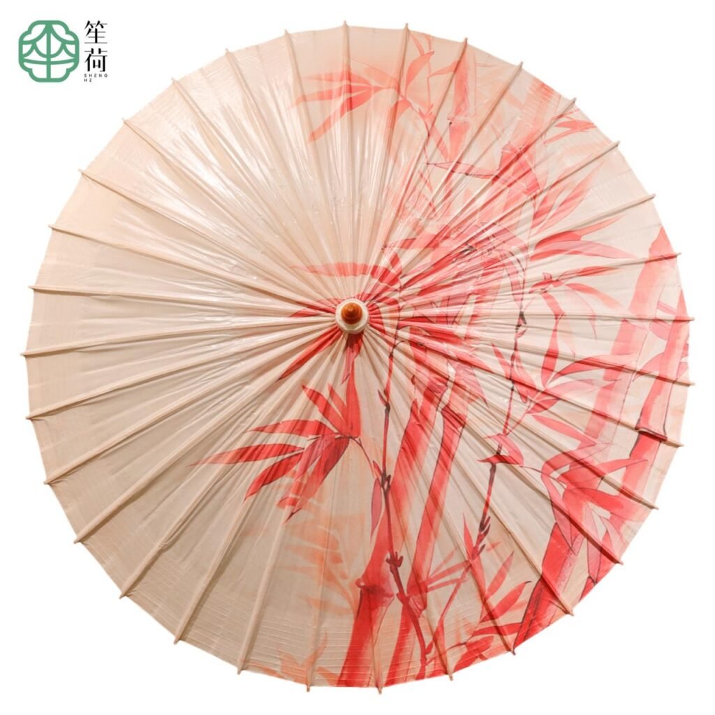 Open SHENGHE oil-paper umbrella, 清竹弄影