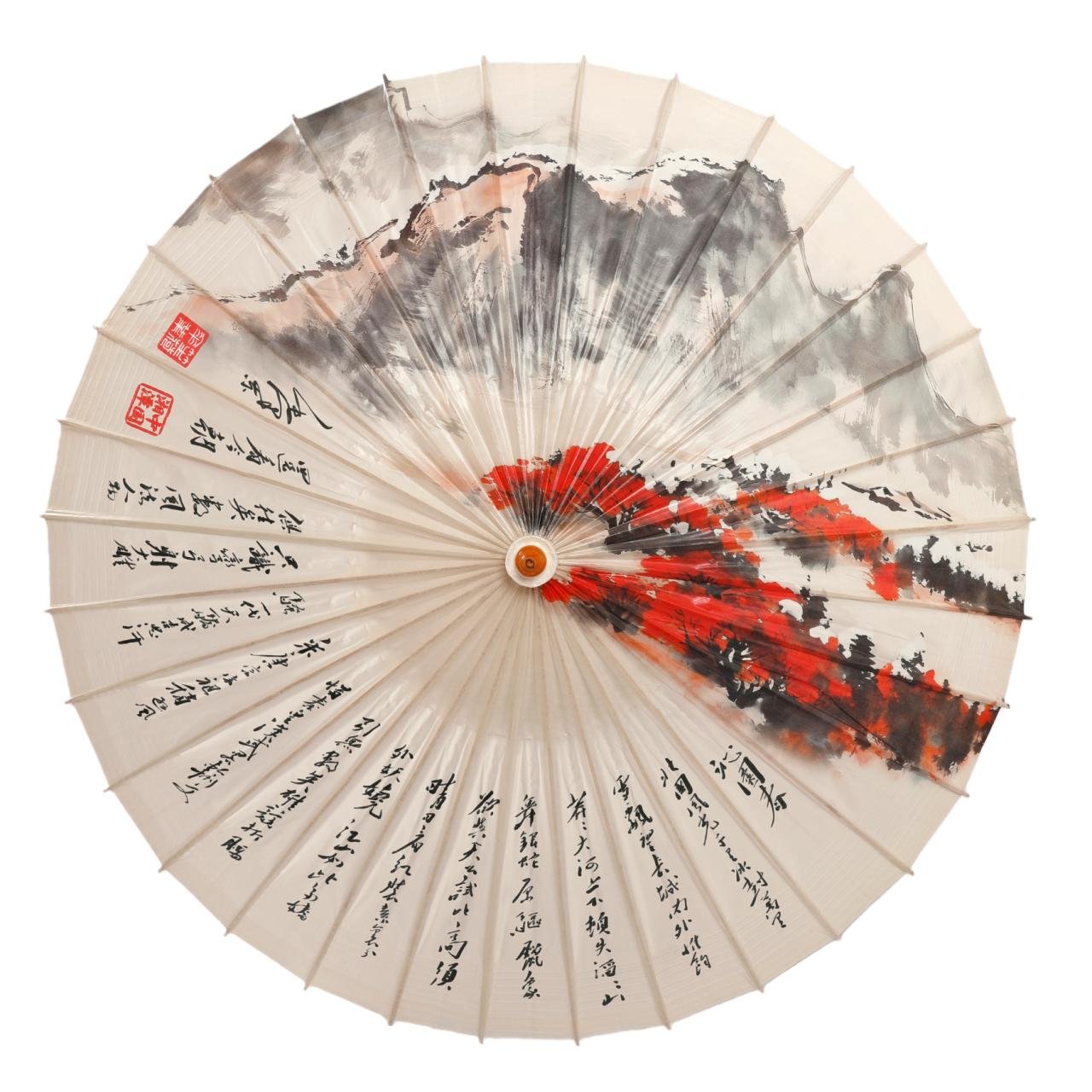 Open SHENGHE oil-paper umbrella, 沁园春雪