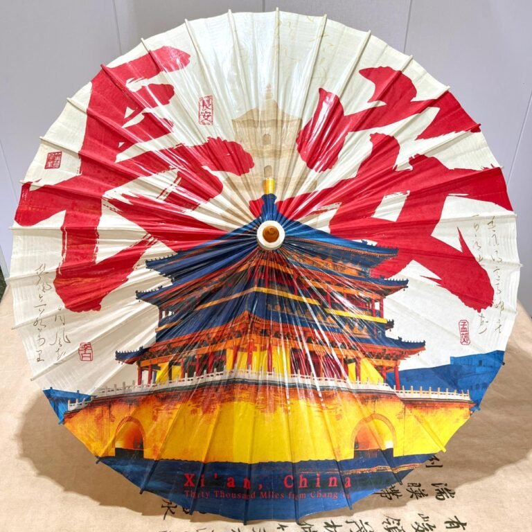 Open SHENGHE oil-paper umbrella, 长安行